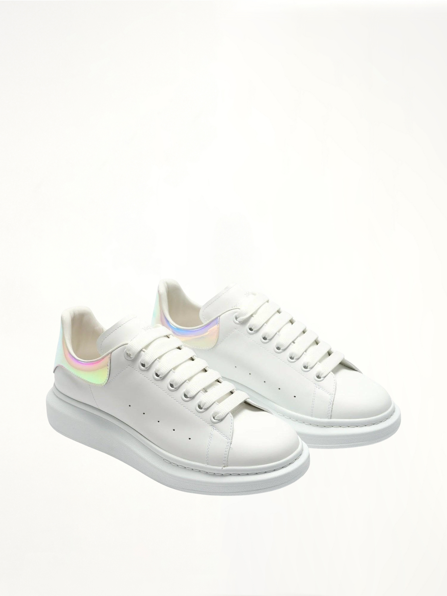 Larry Iridescent Heel Sneaker in White/Shock Pink