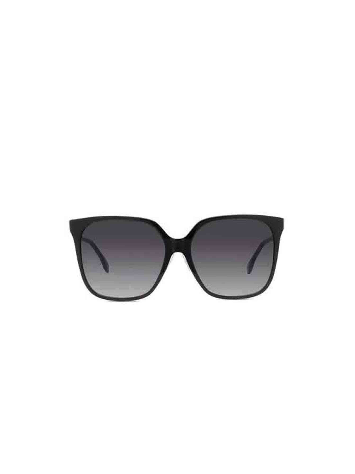 FE40030F Square Sunglasses with Gradient Smoke Lens in Shiny Black