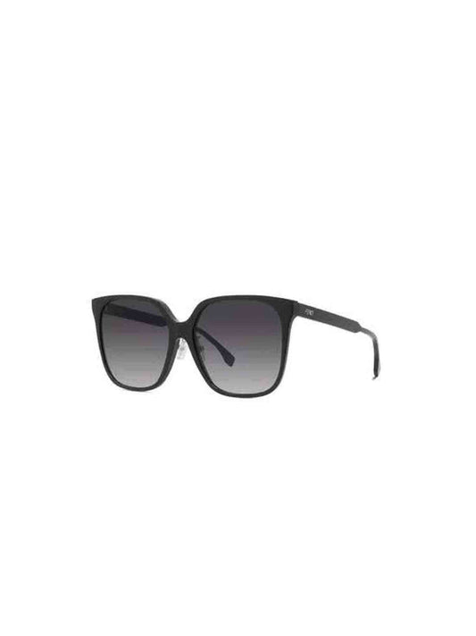 FE40030F Square Sunglasses with Gradient Smoke Lens in Shiny Black