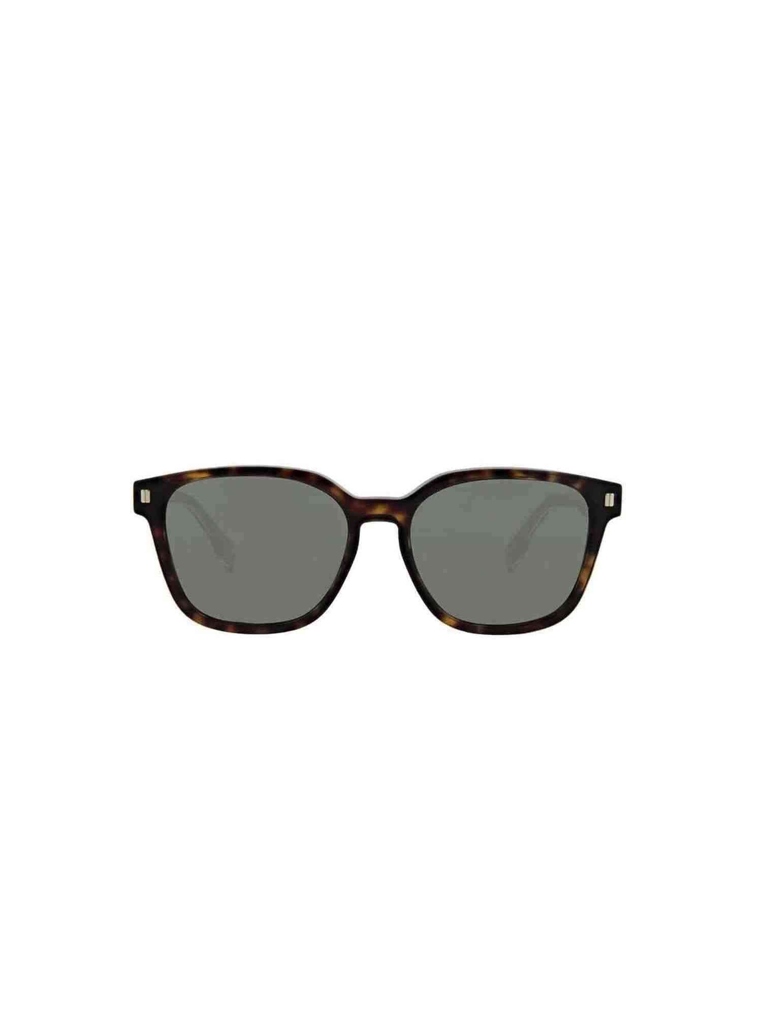 FE40001U Square Sunglasses with Green Lens in Dark Havana