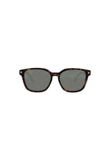 FE40001U Square Sunglasses with Green Lens in Dark Havana