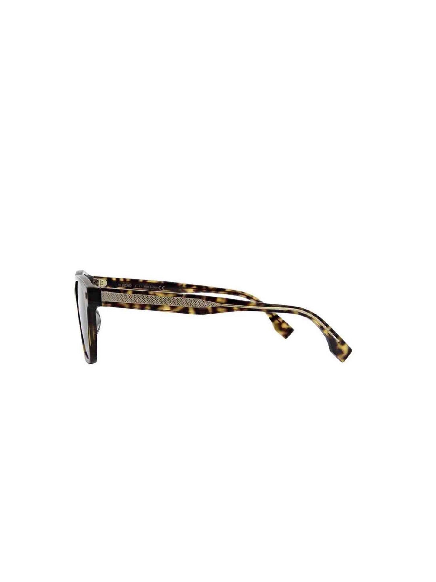 FE40001U Square Sunglasses with Green Lens in Dark Havana