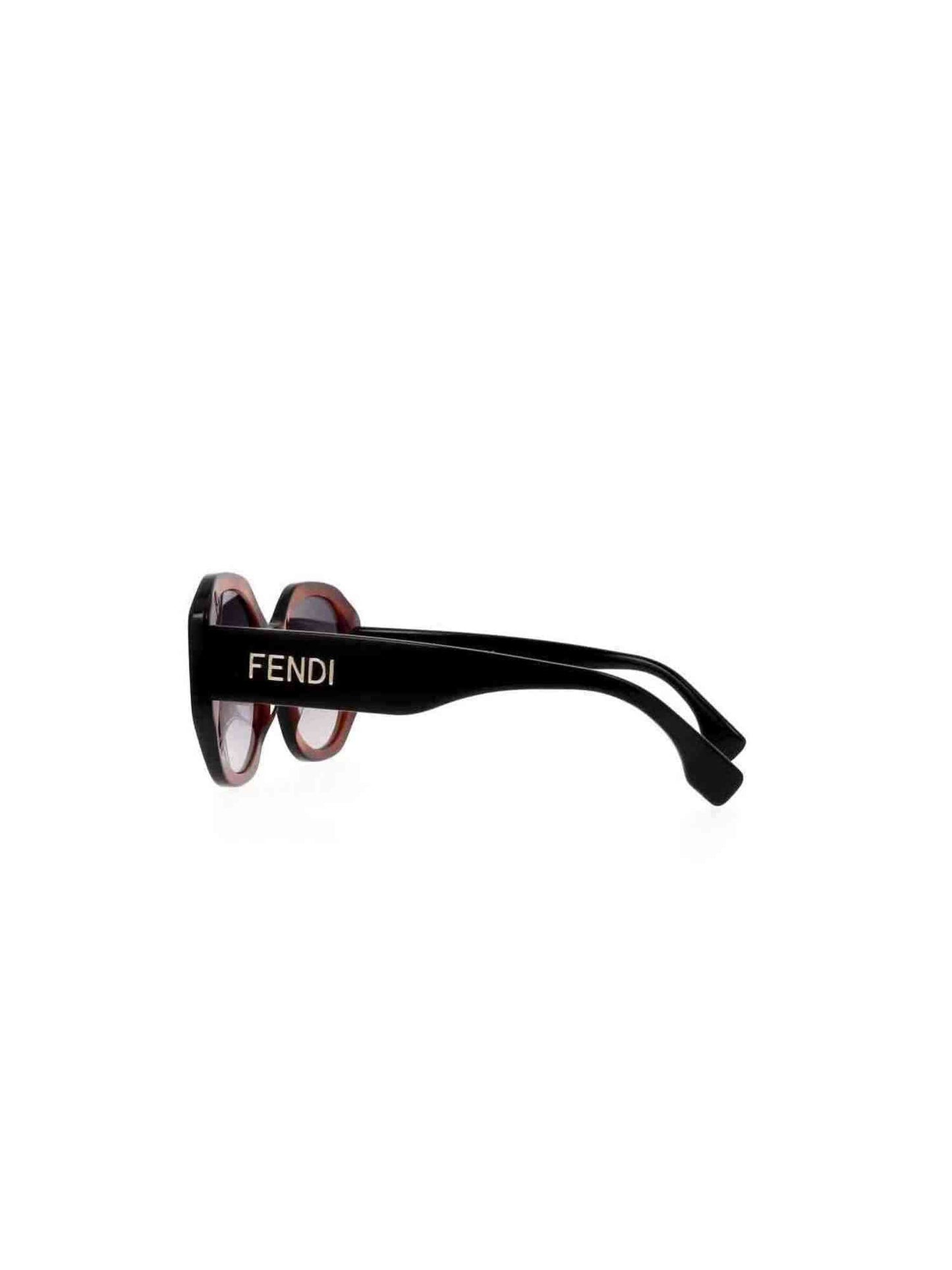 FE40045I Geometric Sunglasses with Gradient Smoke Lens in Blonde Havana