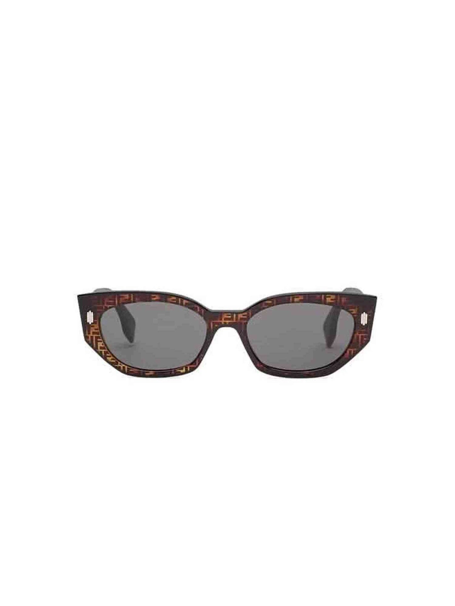FE40018I Logo Sunglasses with Smoke Lens in Coloured Havana