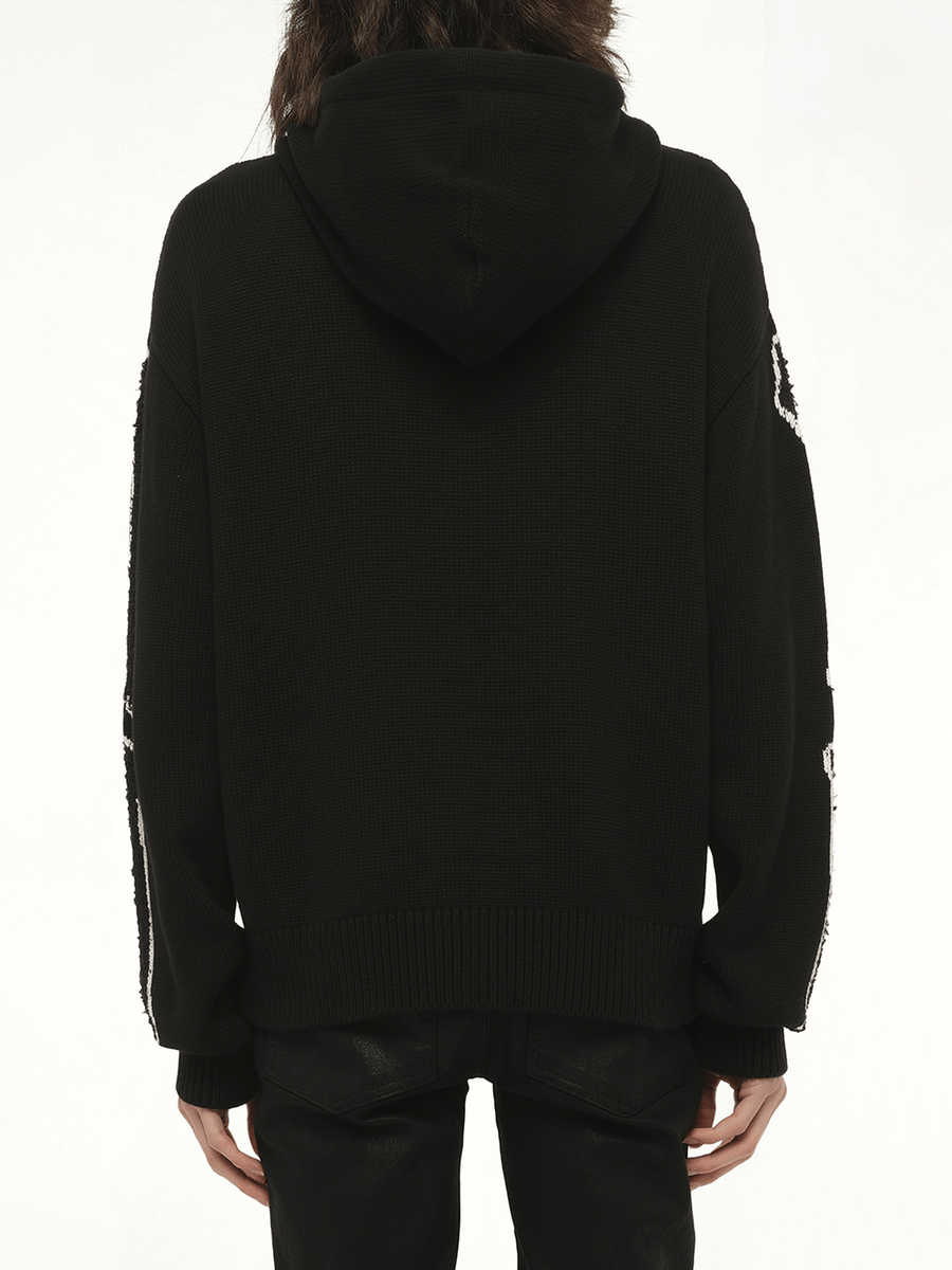 Bones Hoodie in Black/White