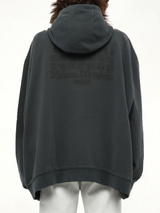 Zip Sweat Jacket in Washed Black
