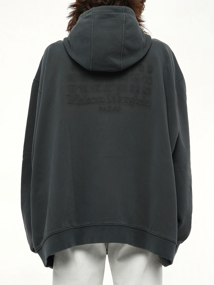 Zip Sweat Jacket in Washed Black