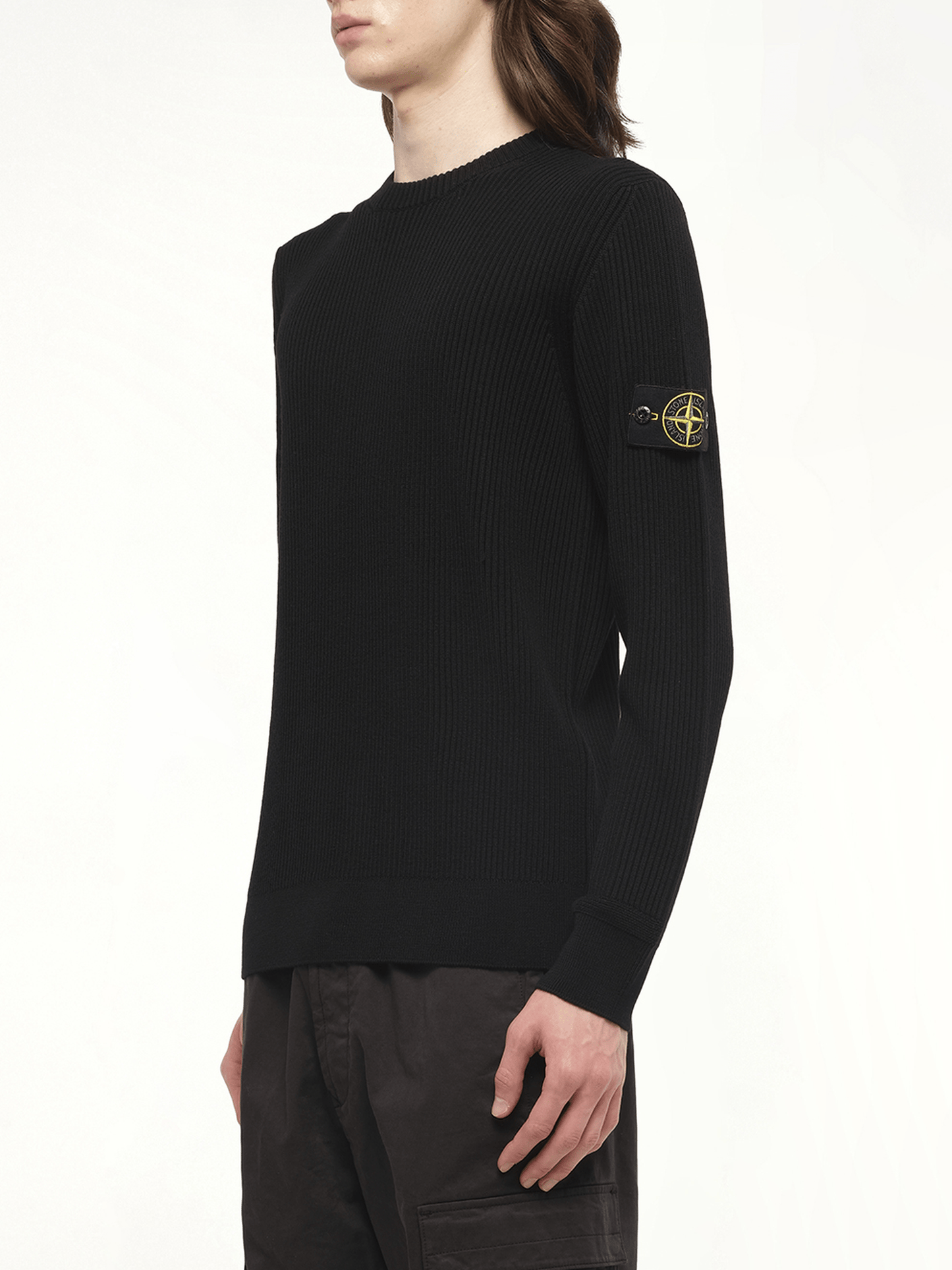 510005 Wool Crew Neck Sweater in Black