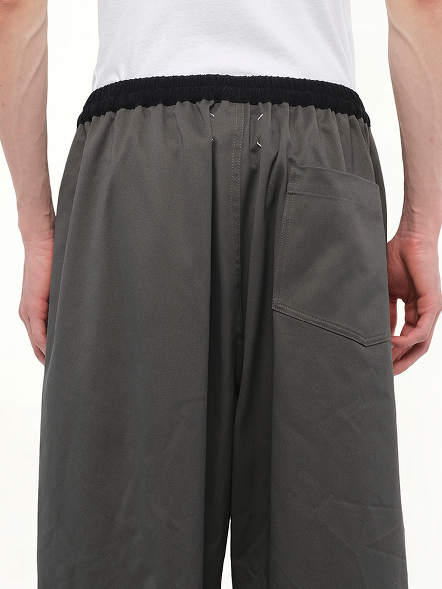 Stone Washed Relax Chinos in Dark Grey