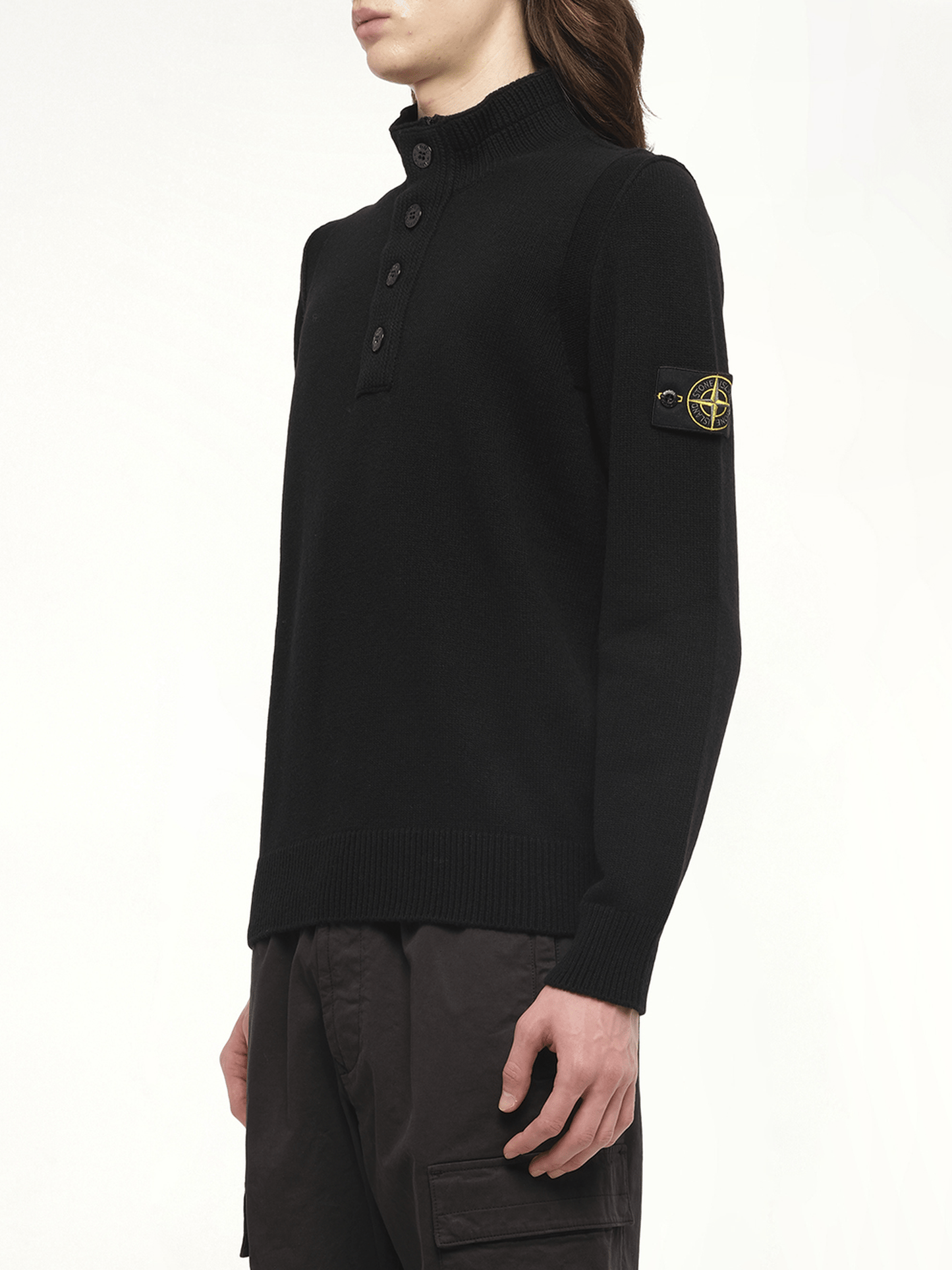 510004 Lambs Wool LS Polo in Black