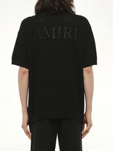 Amiri Crochet Mesh Shirt in Black