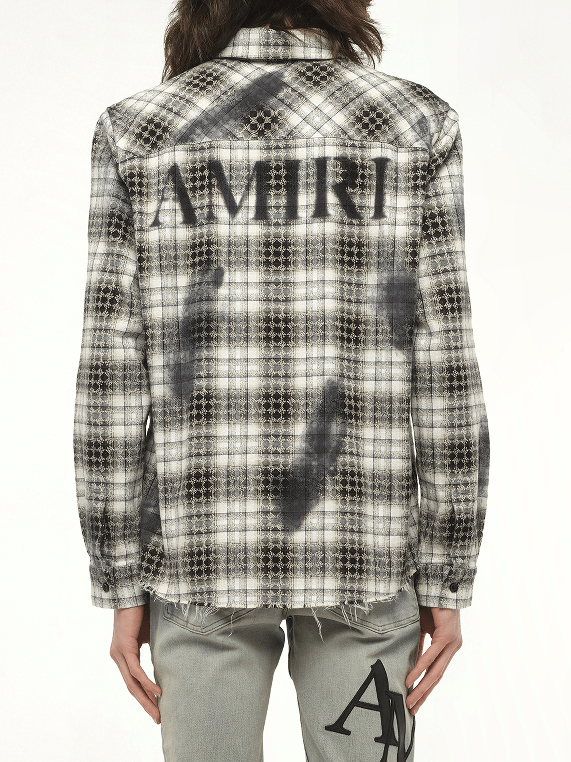 MA Quad Bleach Flannel Shirt in Black