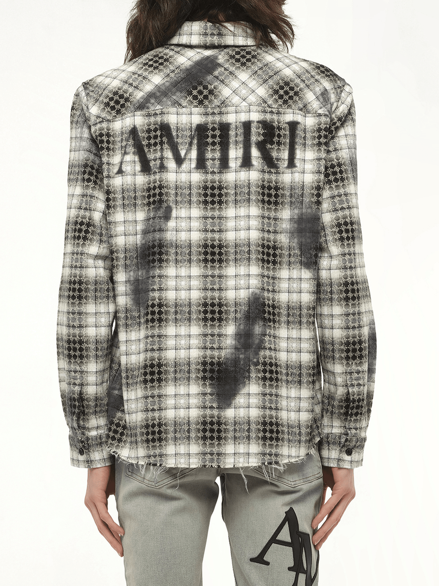 MA Quad Bleach Flannel Shirt in Black