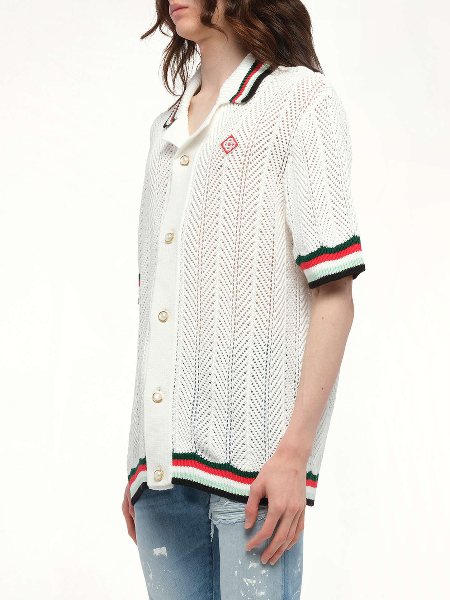 Sporty Crochet Shirt in Multicolour