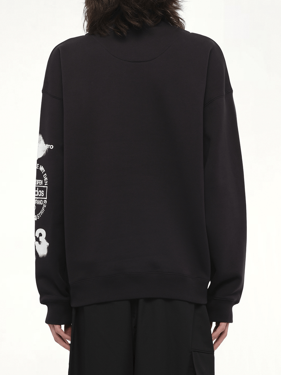 Graphic Crew Sweat in Black