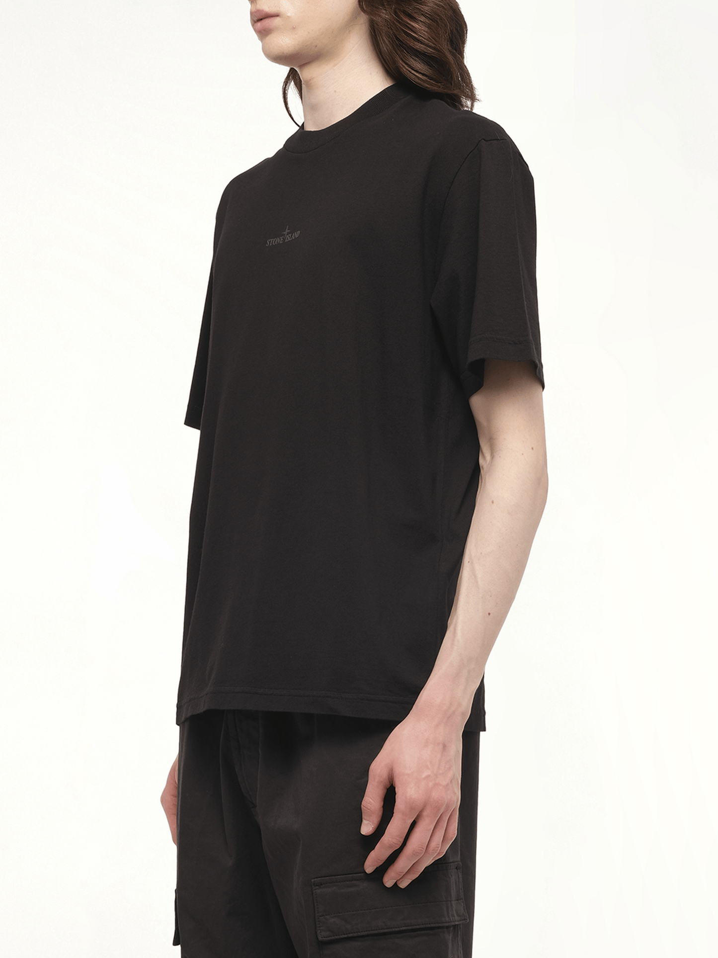 210003 Industrial Print S/S T-Shirt in Black
