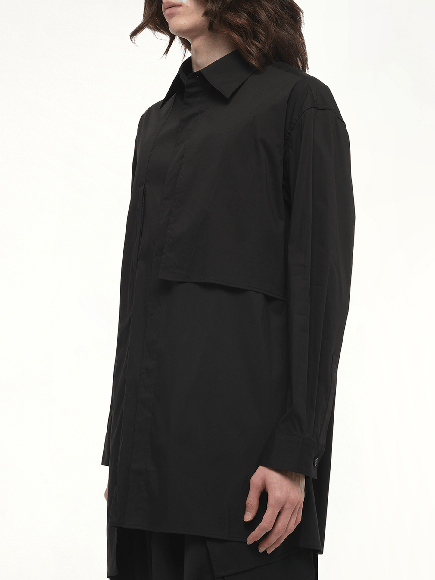 Sporty Cotton Shirt in Black