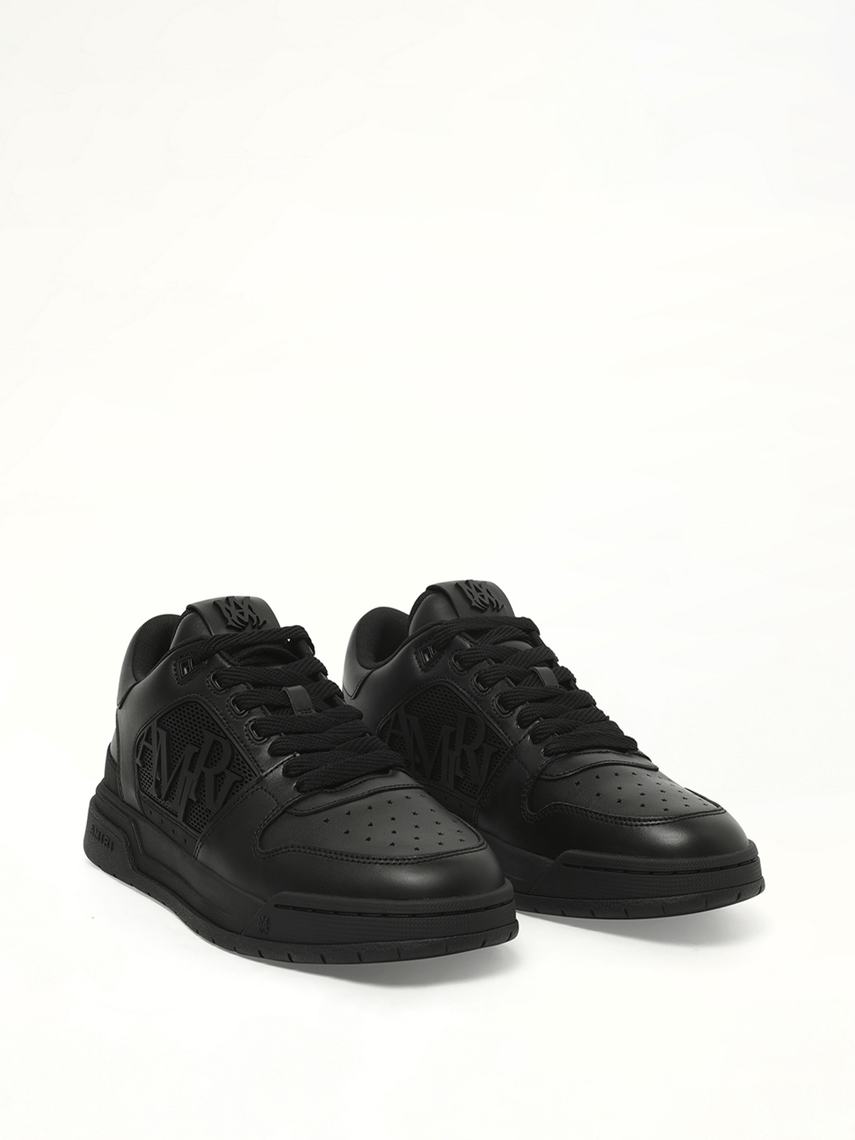 Classic Low Sneaker in Black/Black Front View | AMIRI