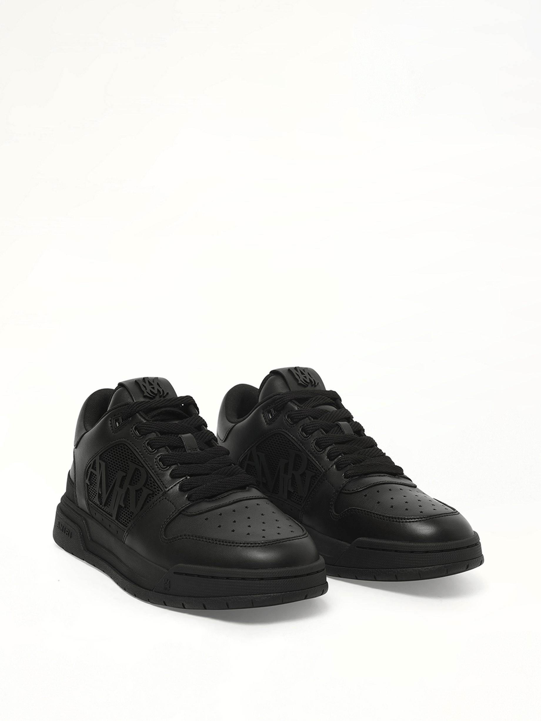 Classic Low Sneaker in Black/Black Front View | AMIRI