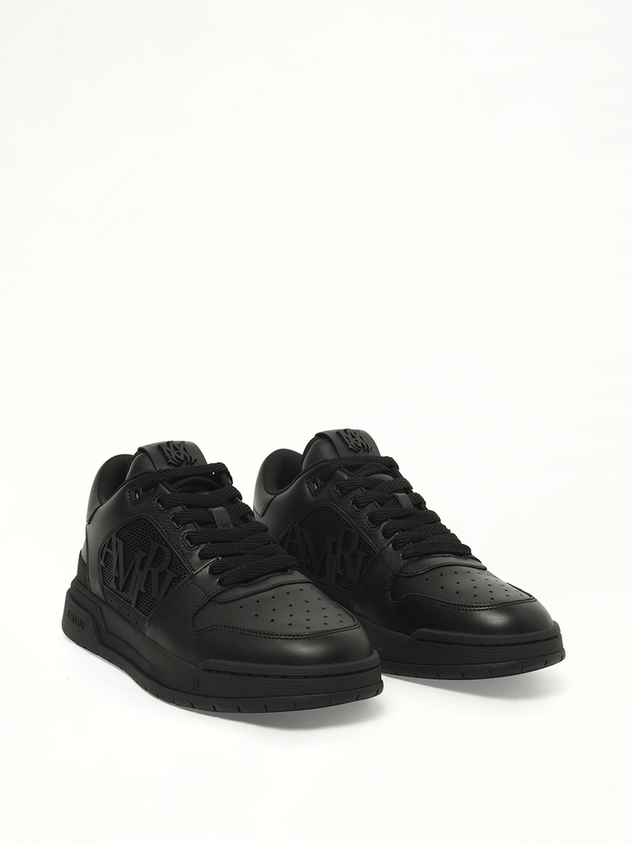 Classic Low Sneaker in Black/Black Front View | AMIRI