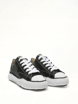 Peterson OG Leather Low Sneaker in Black/White Front View | MAISON MIHARA YASUHIRO
