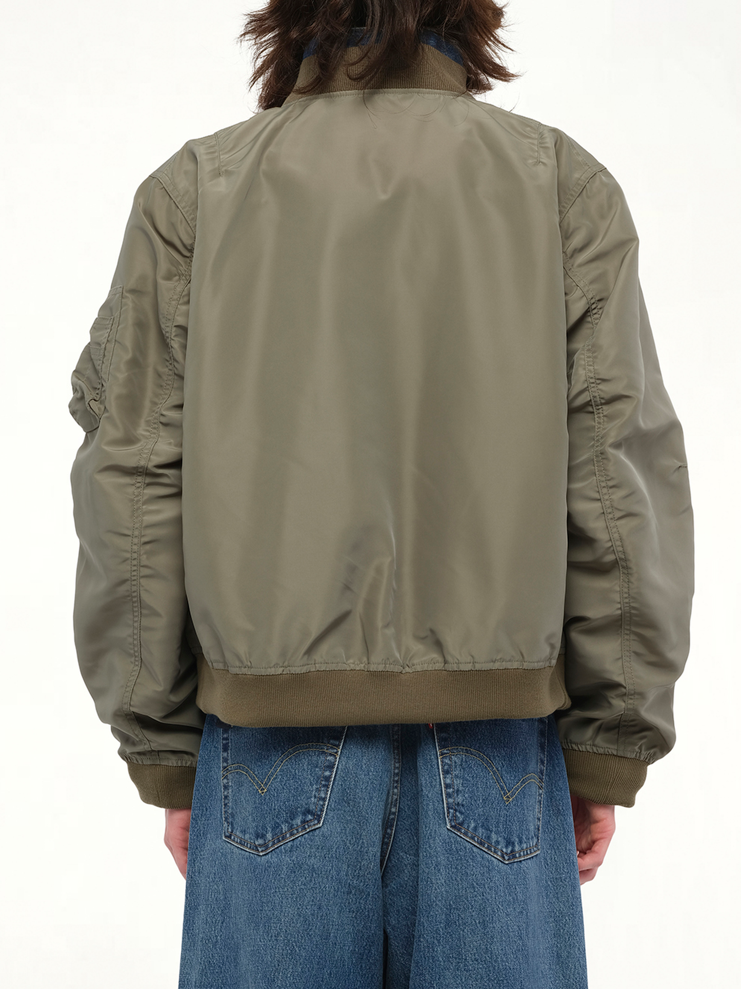 Levi's Denim x Nylon Twill Reversible Blouson in Blue/Khaki