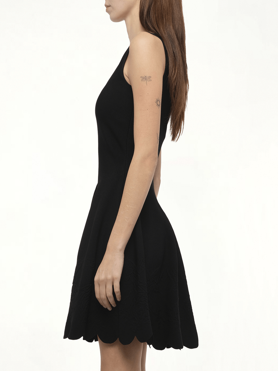 Emb Rose Mini Dress in Black