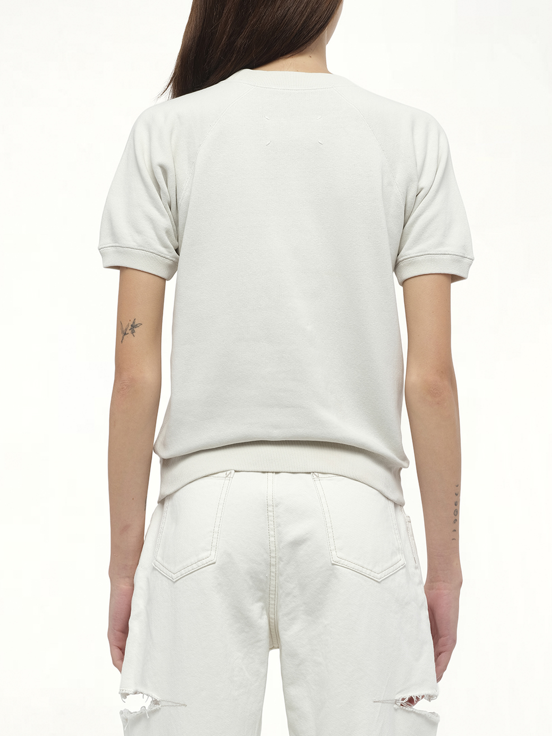 Margiela Short Sleeve Sweatshirt in Butter