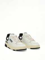 CLC Low Sneakers in White/Black Front View | AUTRY