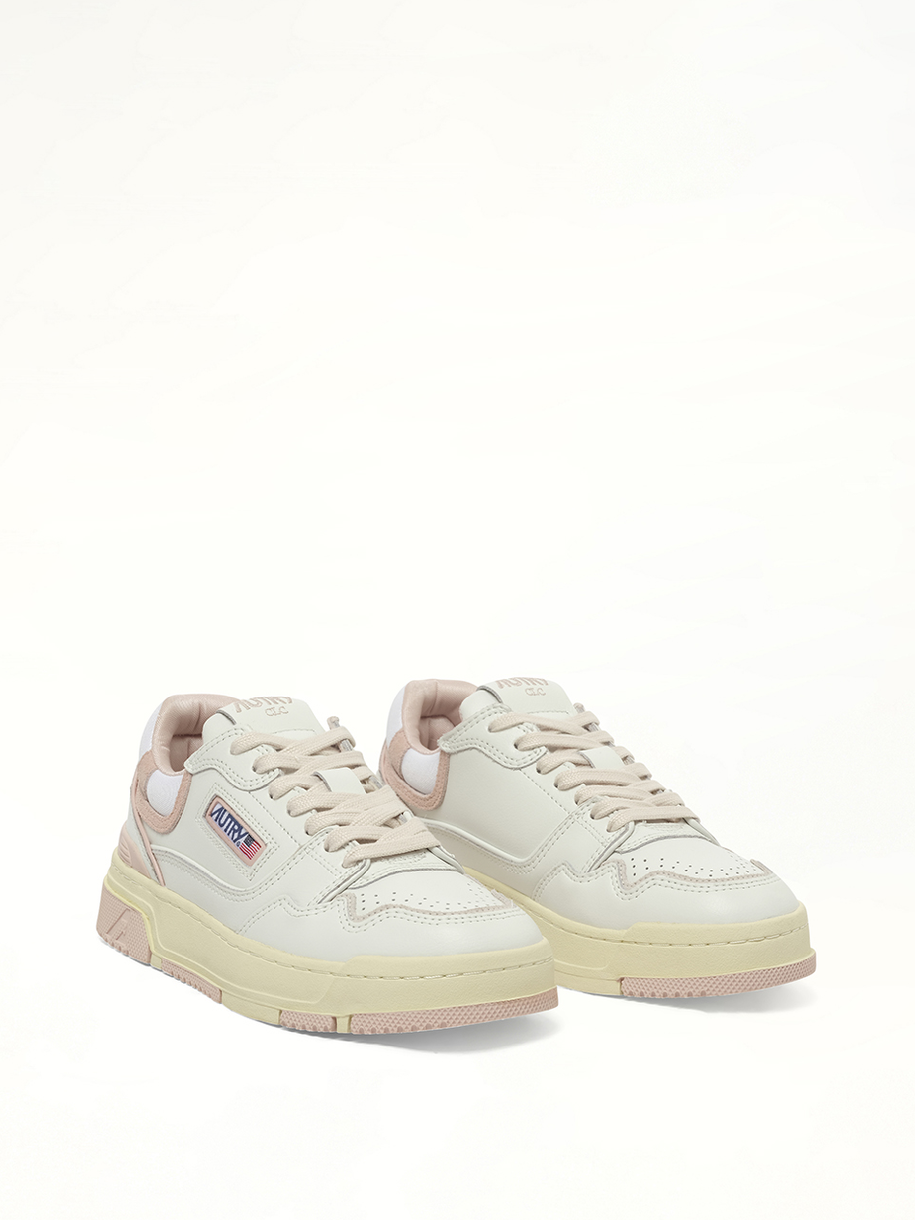 CLC Low Sneakers in White/Powder Front View | AUTRY