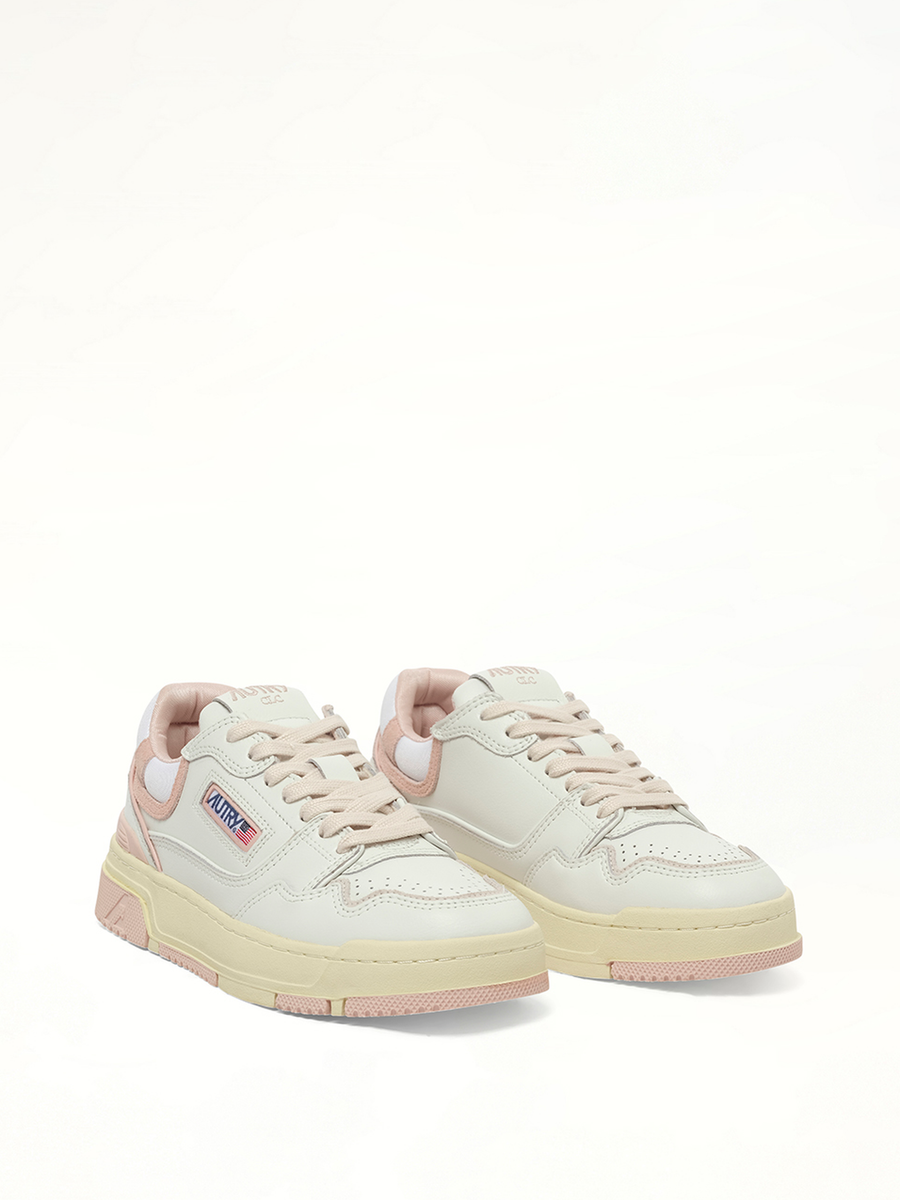 CLC Low Sneakers in White/Powder Front View | AUTRY