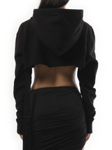 Rick Owens Drkshdw Hollywood Cropped Hoodie in Black/Milk