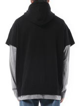 Givenchy Jersey Multi Layer Hoodie in Black/Grey
