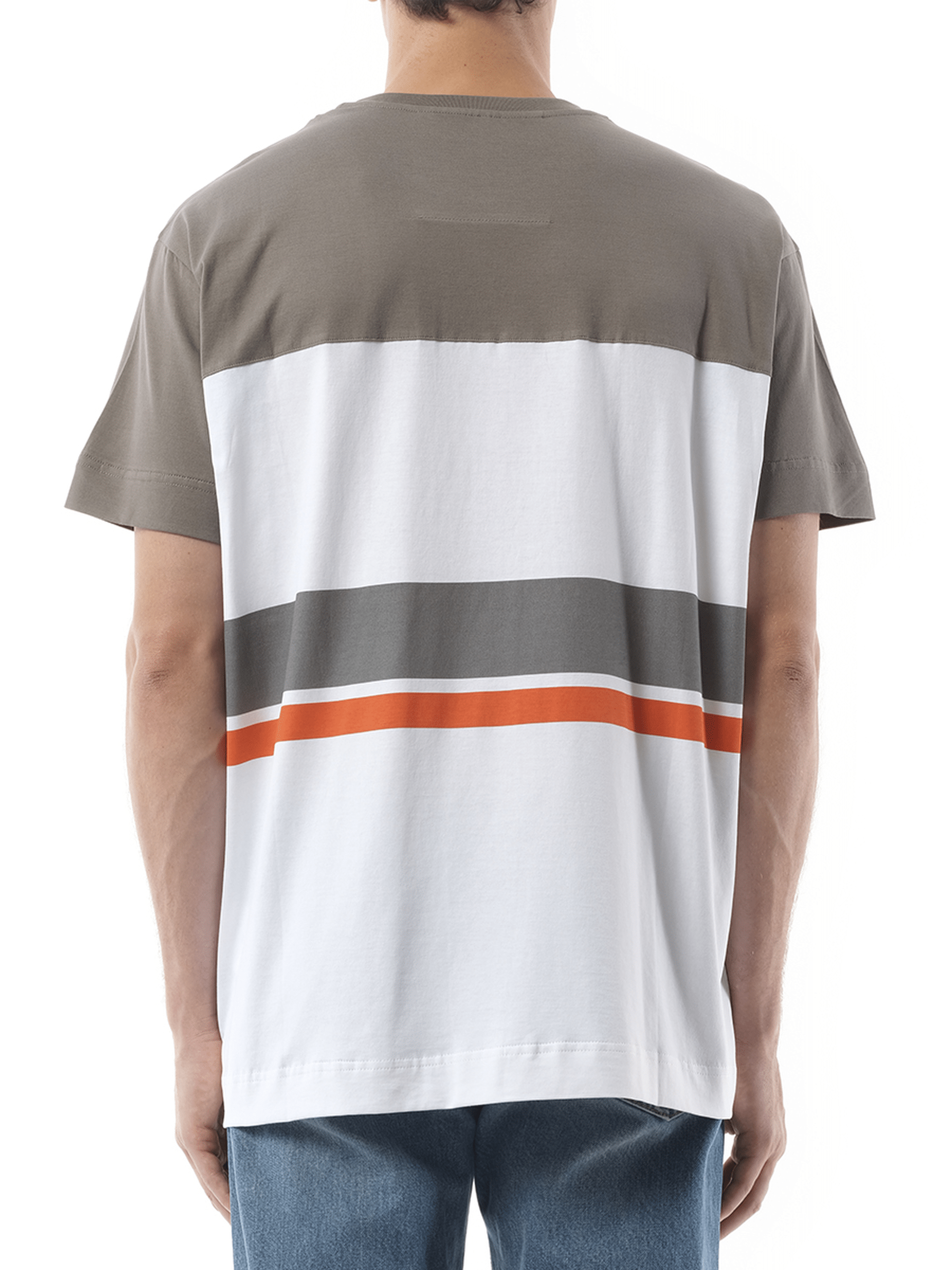 Givenchy College Print Stripes Logo T-Shirt in Grey/White