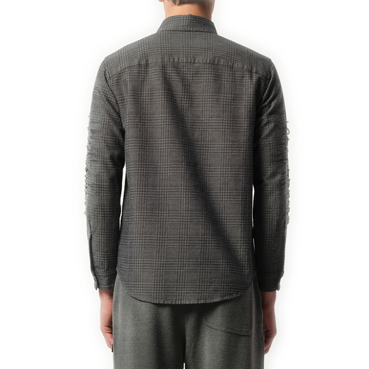 Distressed Sleeve Shirt in Grey