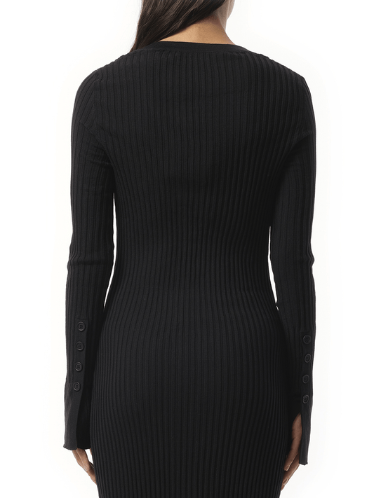 Long Knit Dress in Black