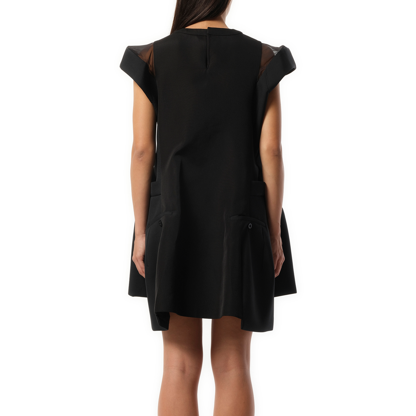 Double-Faced Silk Cotton Dress in Black