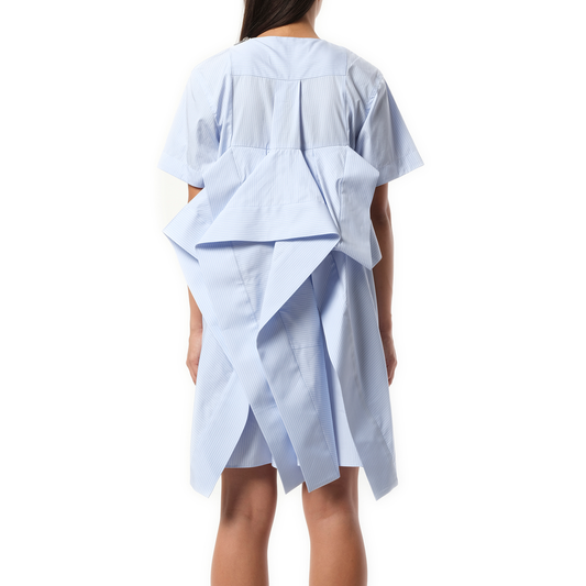 Poplin Dress in Light Blue Stripe