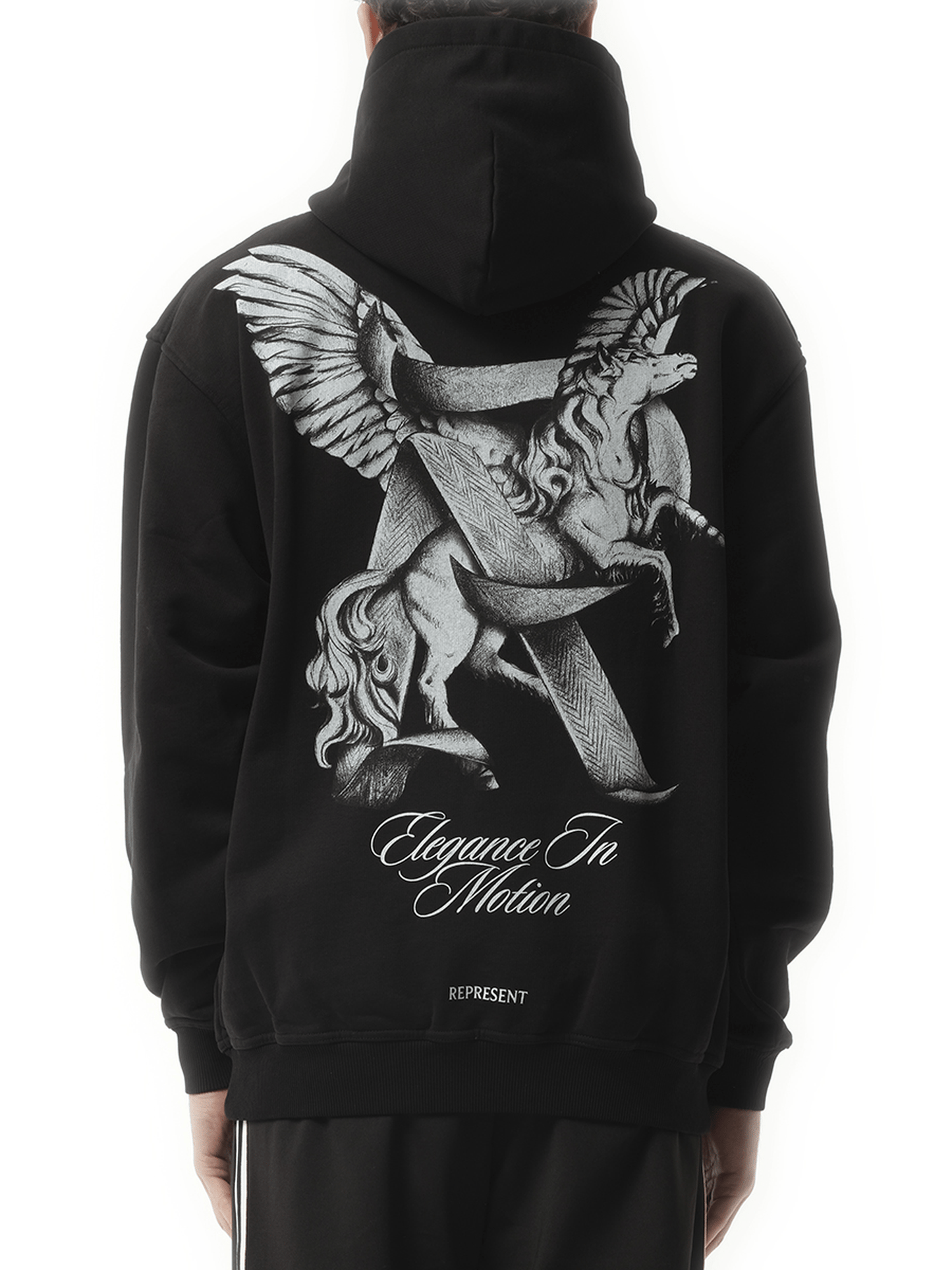Represent Elegance In Motion Hoodie in Jet Black
