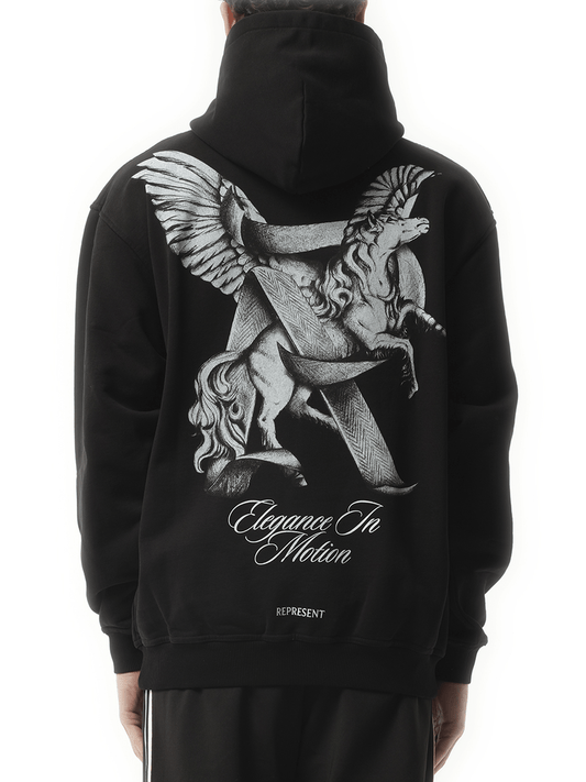Represent Elegance In Motion Hoodie in Jet Black