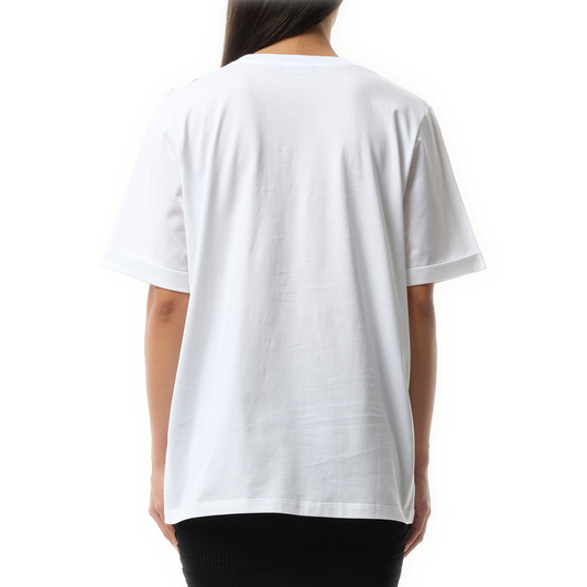 3 Btn Balmain Lipstick Print T-Shirt in White