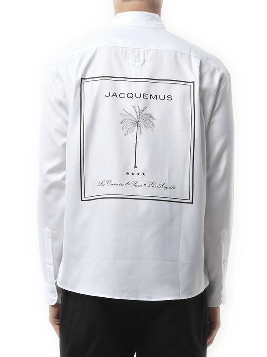 Jacquemus La Chemise Simon Palm Tree in White/Black