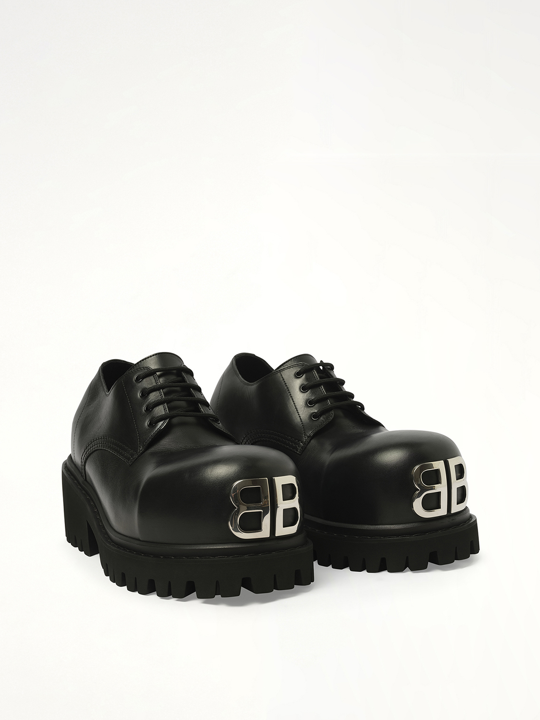 Stomper Derbie BB in Black Front View | BALENCIAGA