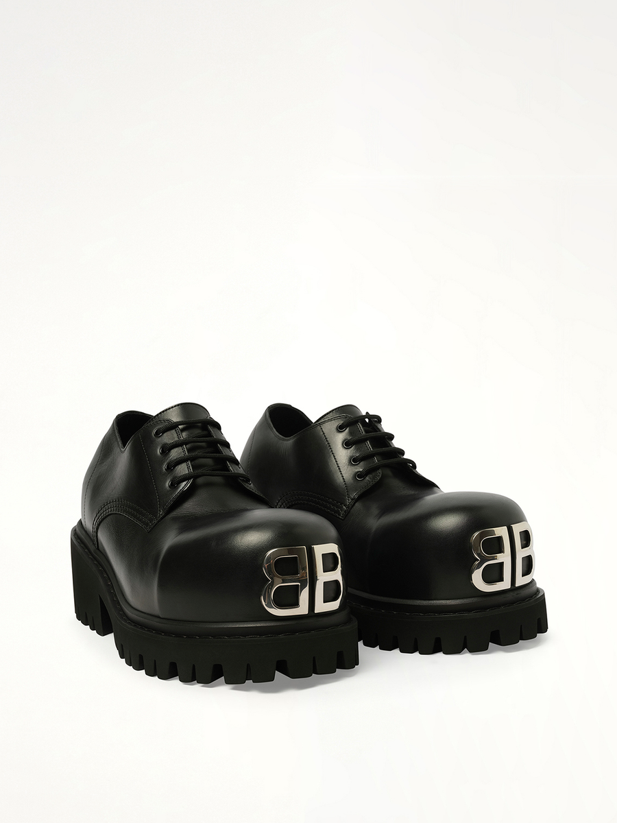 Stomper Derbie BB in Black Front View | BALENCIAGA