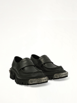 Tractor Loafer L20 in Black/Silver Front View | BALENCIAGA