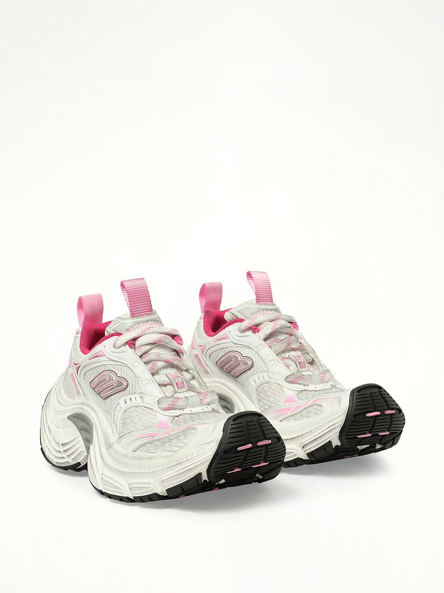 6XL Sneaker in White/Pink/Grey/Black Front View | BALENCIAGA