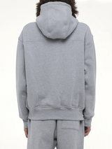 Rhude Classique Full-Zip Hoodie in Heather Gray