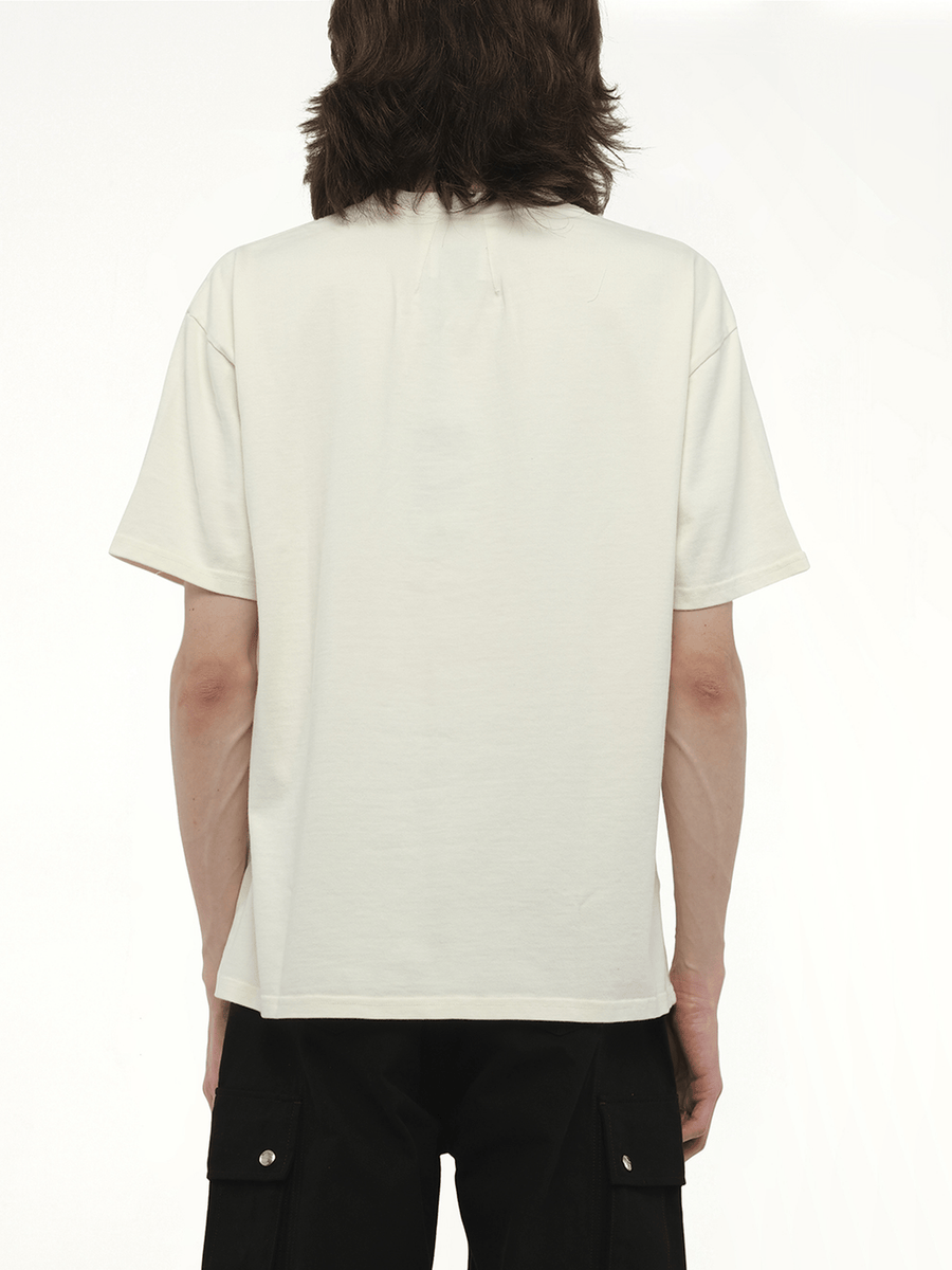 Rhude Distressed Logo T-Shirt in Vintage White