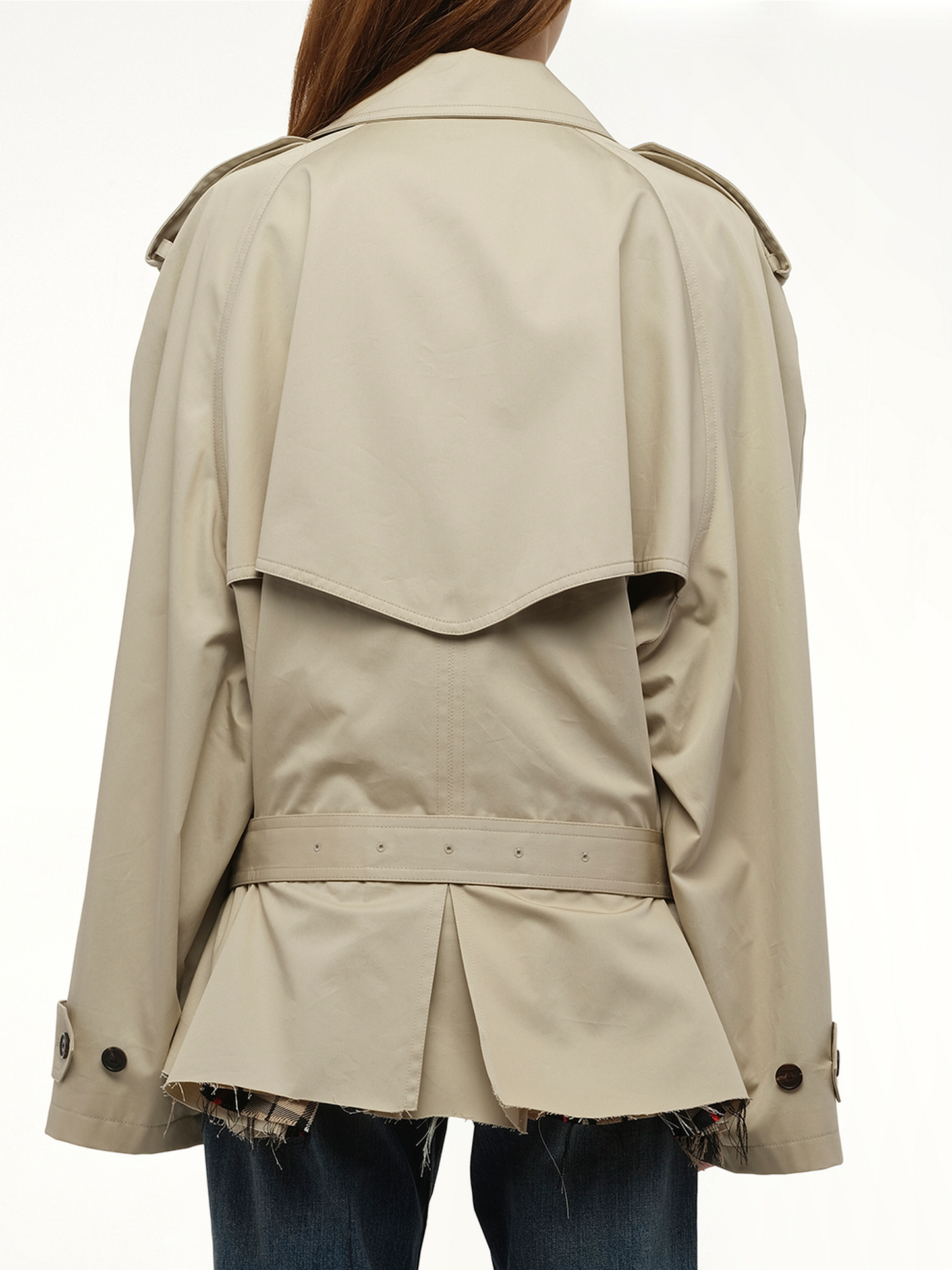 Balenciaga Cropped Trench Coat in Beige