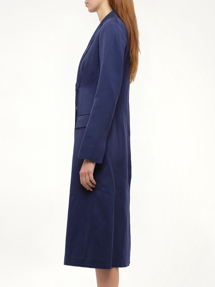 Double Button Coat in Navy